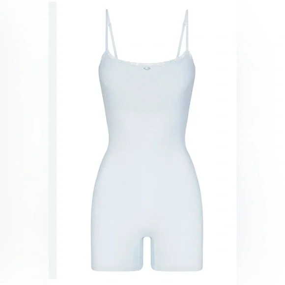 Skims Soft Lounge Lace Onesie in Celeste size Large - Picture 1 of 11